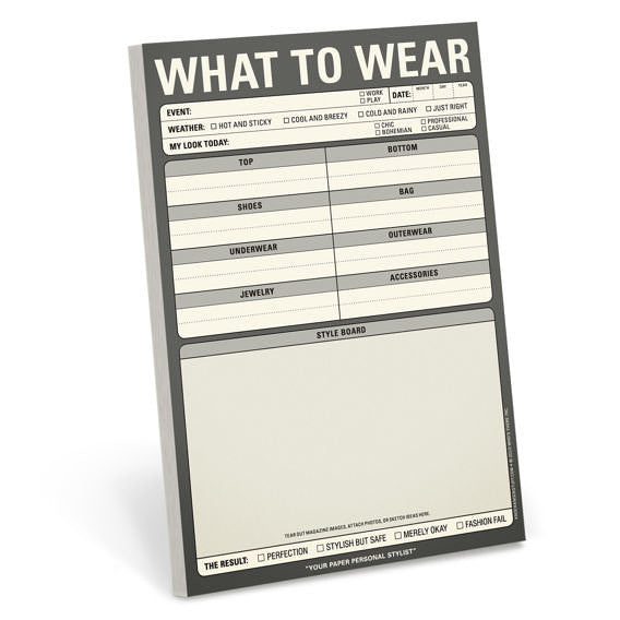 Knock Knock Note Pad - What to Wear