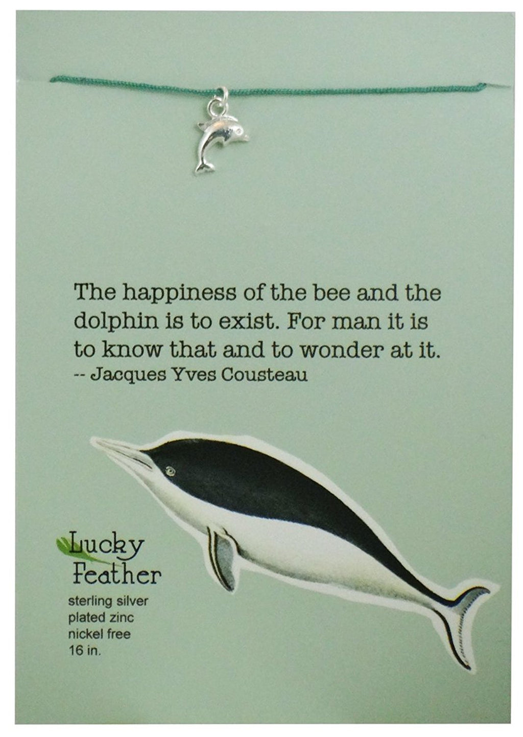 Lucky Feather Aquarium Necklace Silver - Dolphin