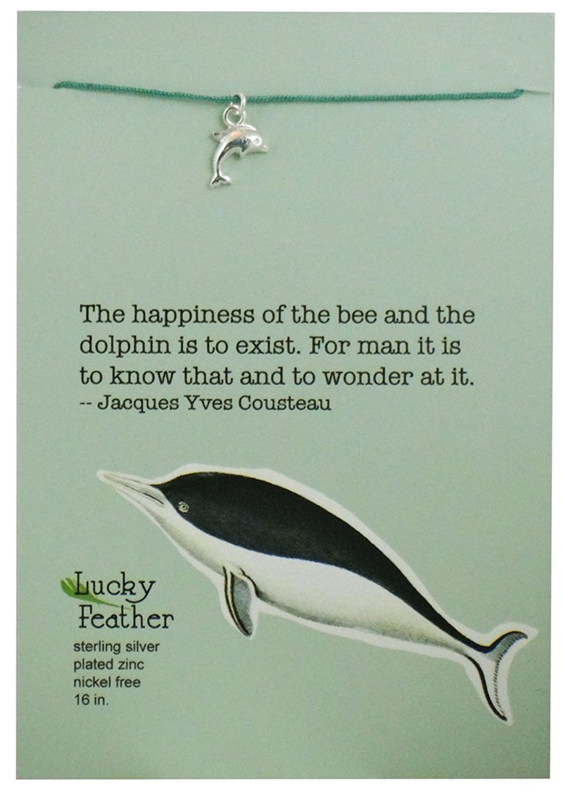 Lucky Feather Aquarium Necklace Silver - Dolphin