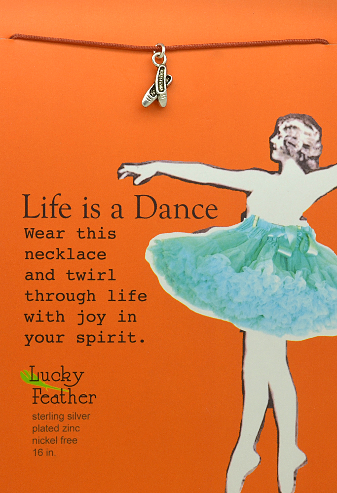 Lucky Feather Pretty Moon Necklace Silver - Ballet Dancer