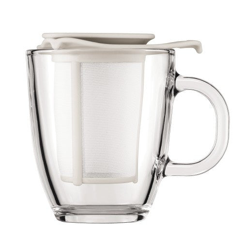 Bodum 12 oz Double Wall Glass Tea Strainer, Stainless Steel
