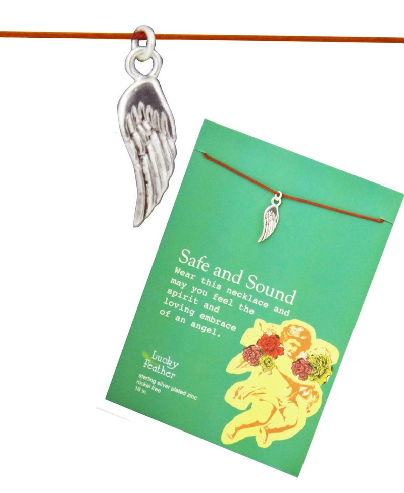 Lucky Feather Pretty Moon Necklace Silver - Guardian Angel