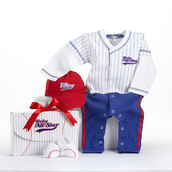 Baby Aspen "Big Dreamzzz" Baby Baseball Three-Piece Layette Set