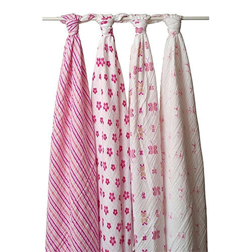 Aden + Anais Classic Swaddle Blankets 4-Pack - Princess Posie