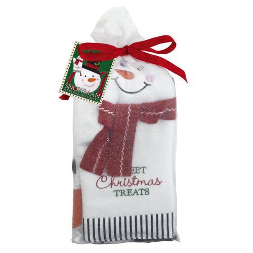 Grasslands Road Snocountry "Sprinkle of love..Christmas Treats" Jolly Snowman Apron and Snowman Hot Mitt Gift Packaged