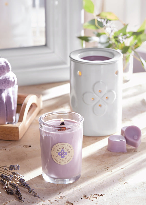 Root Seeking Balance 6.5 Oz Candle - Relax Geranium Lavender