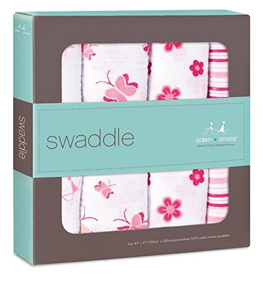 Aden + Anais Classic Swaddle Blankets 4-Pack - Princess Posie