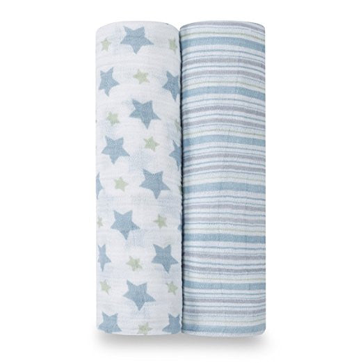 Aden + Anais Classic Muslin Swaddle Blankets 2-Pack - Prince Charming