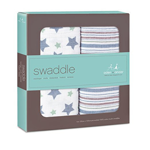 Aden + Anais Classic Muslin Swaddle Blankets 2-Pack - Prince Charming
