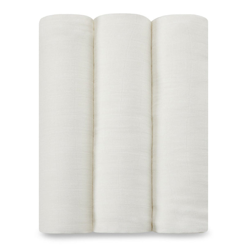 Aden + Anais Bamboo Muslin Swaddle Blankets 3-Pack - Earthly (off-white)