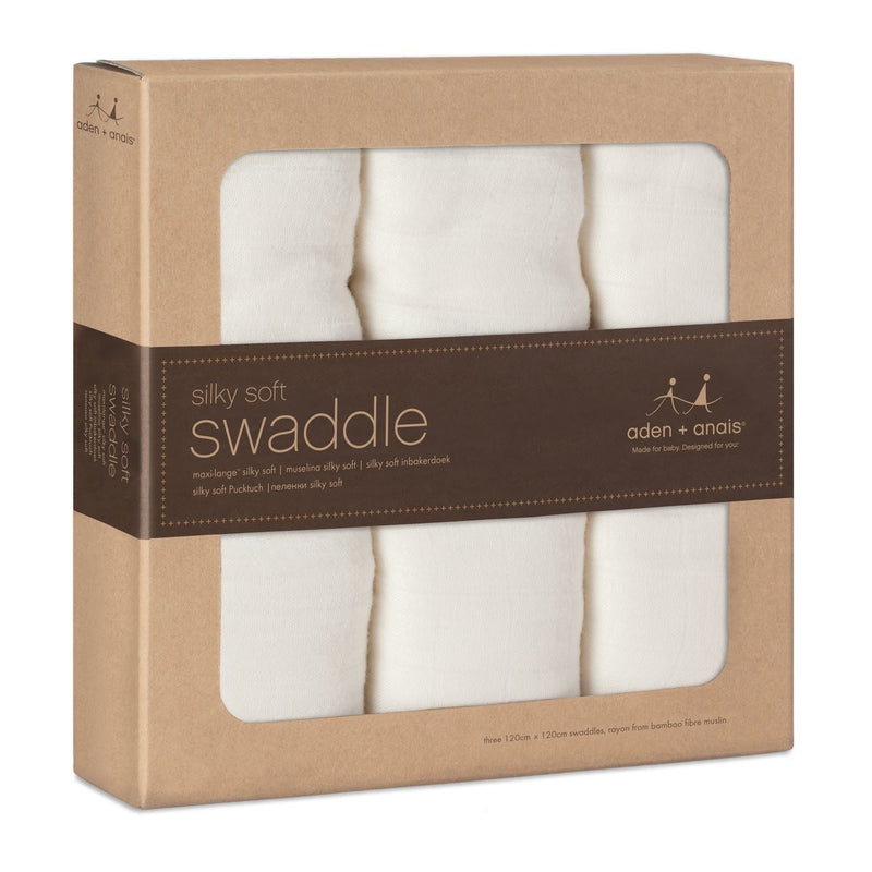 Aden + Anais Bamboo Muslin Swaddle Blankets 3-Pack - Earthly (off-white)