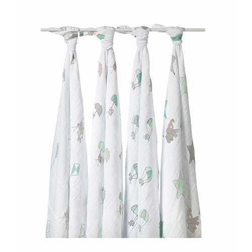 Aden + Anais Classic Swaddle Blankets 4-Pack - Up Up and Away