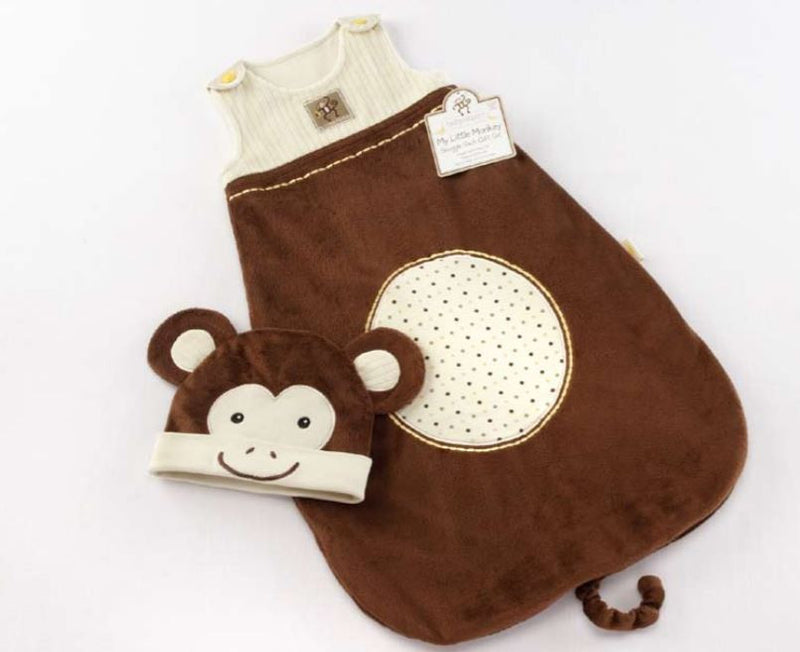 Baby Aspen "My Little Monkey" Snuggle Sack and Cap