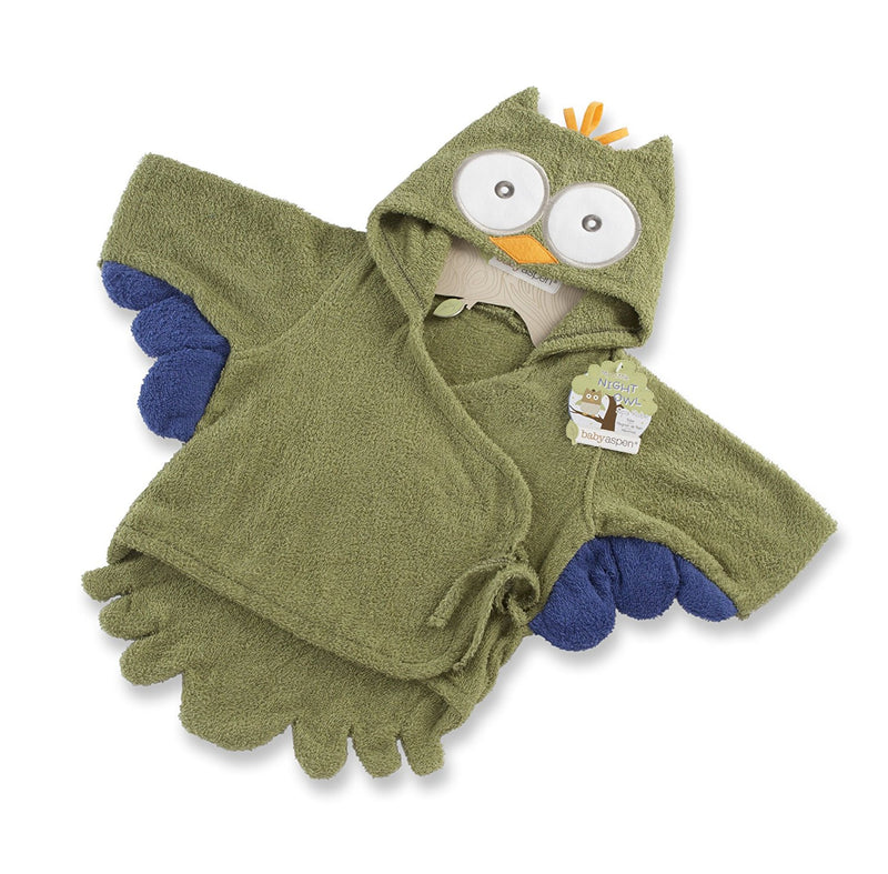 Baby Aspen "My Little Night Owl" Hooded Terry Spa Robe