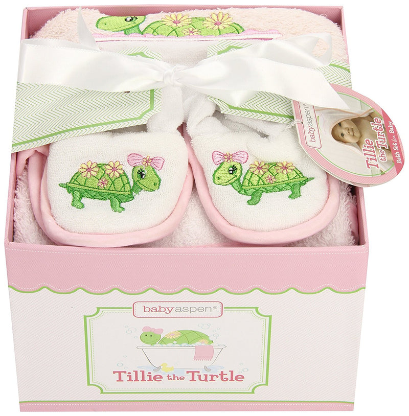 Baby Aspen "Tillie the Turtle" Four-Piece Bathtime Gift Set