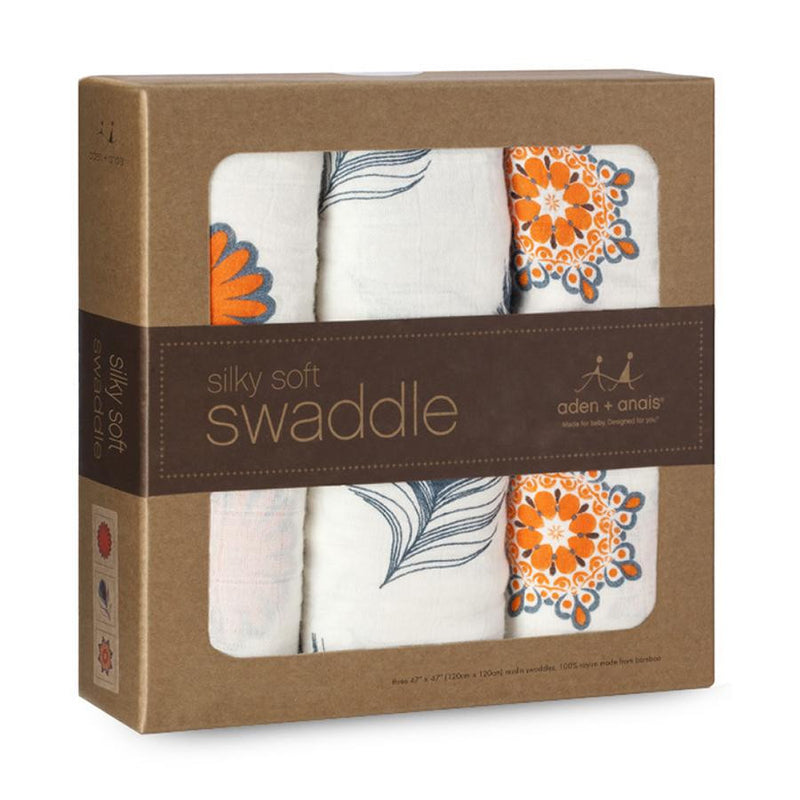 Aden + Anais Silky Soft Muslin Swaddle Blankets 3-Pack - Mela