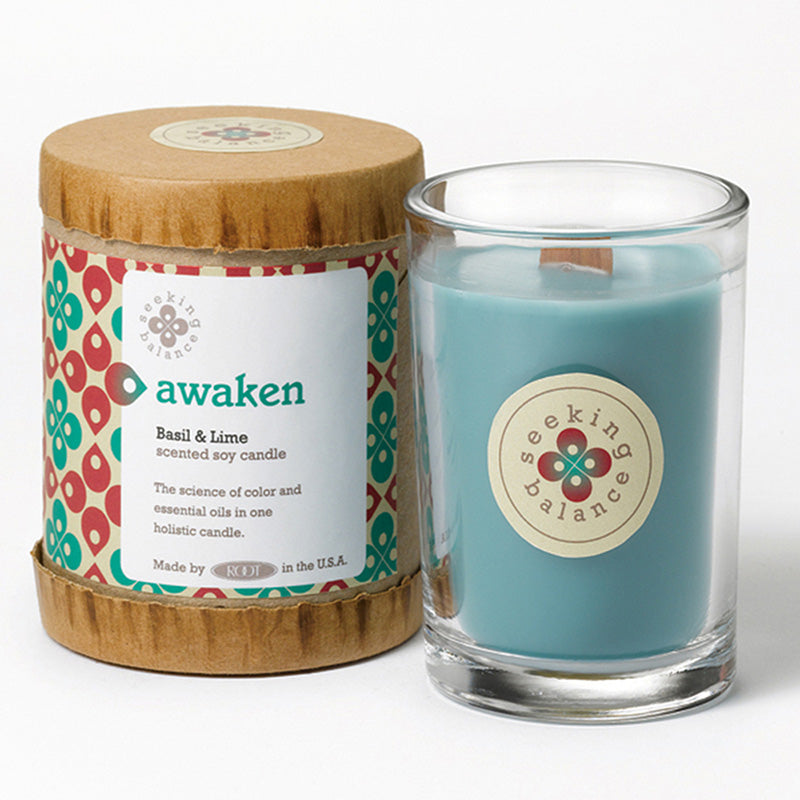 Root Seeking Balance 6.5 Oz Candle - Awaken Basil & Lime