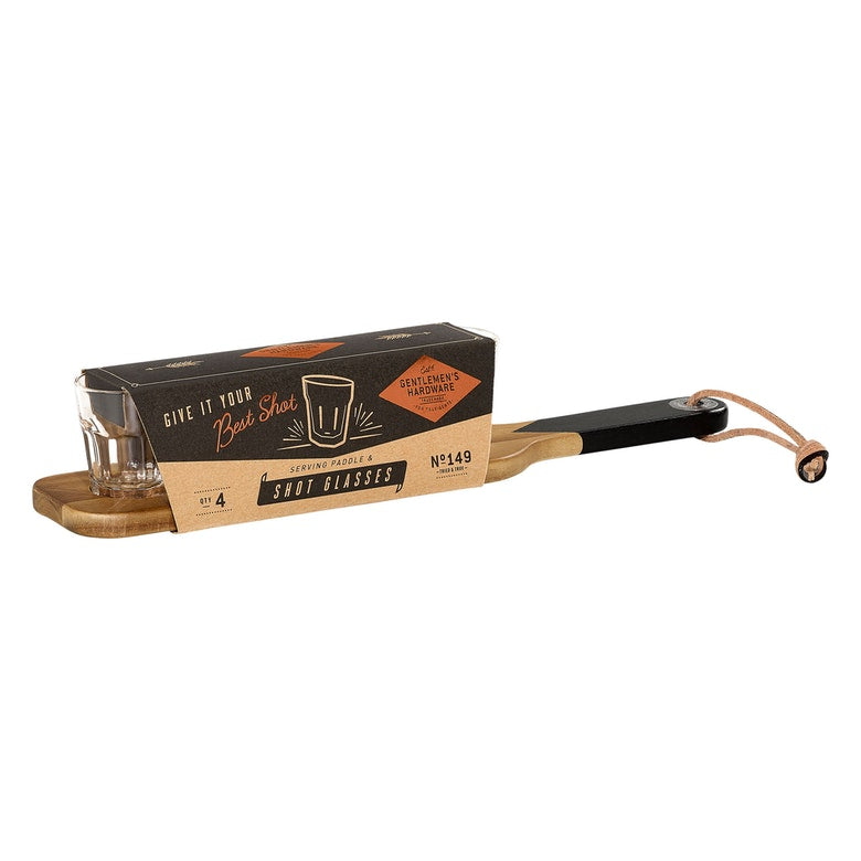 Wild & Wolf Shot Glasses And Serving Paddle