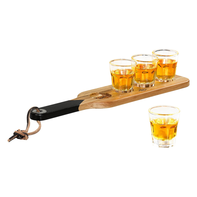 Wild & Wolf Shot Glasses And Serving Paddle