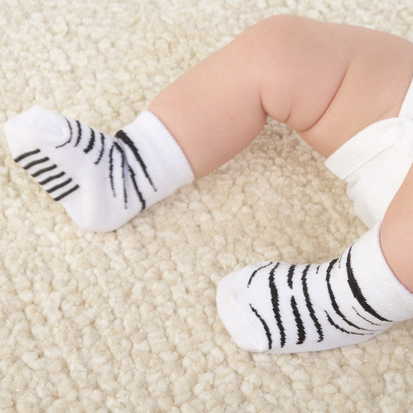 Baby Aspen "Sock Safari" Four-Pair Animal-Themed Sock Set