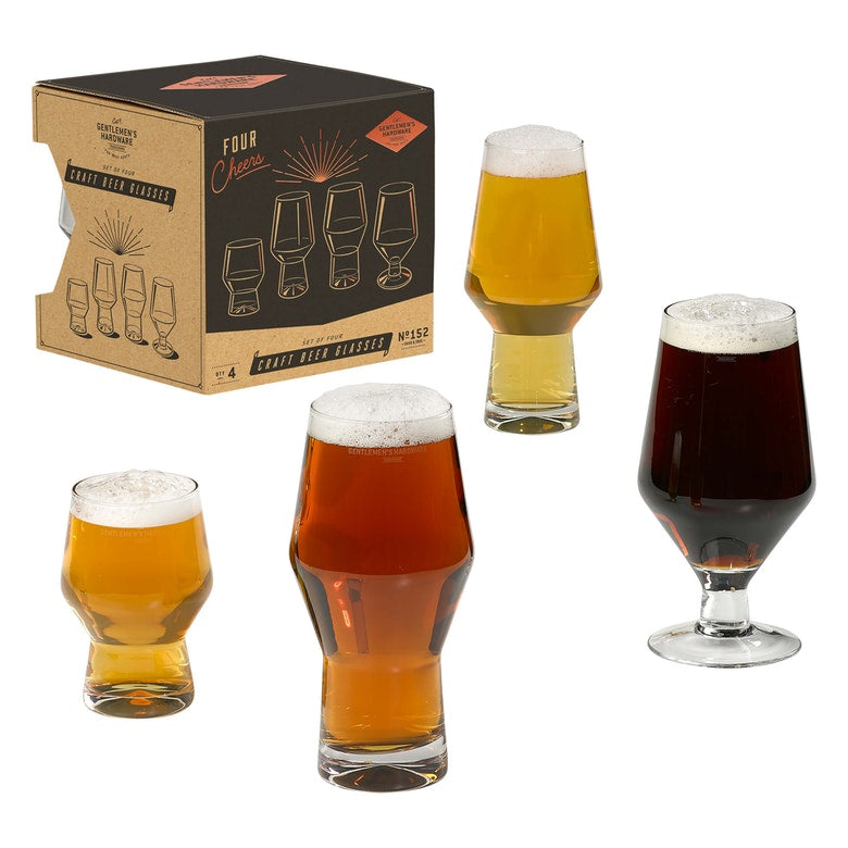 Wild & Wolf Craft Beer Glasses (Set of 4)