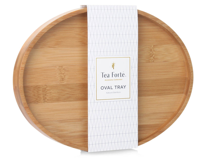 Tea Forte Bamboo Oval Tea Serving Tray