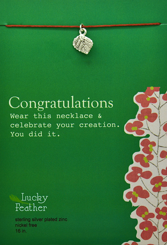 Lucky Feather Pretty Moon Necklace Silver - Congrats