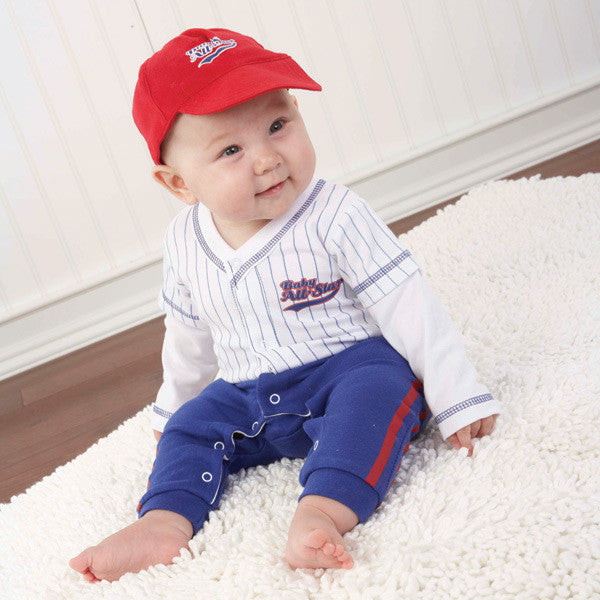 Baby Aspen "Big Dreamzzz" Baby Baseball Three-Piece Layette Set