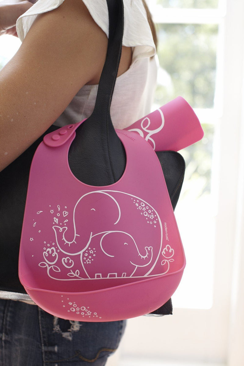 Modern-Twist Elephant Hugs Bucket-bib