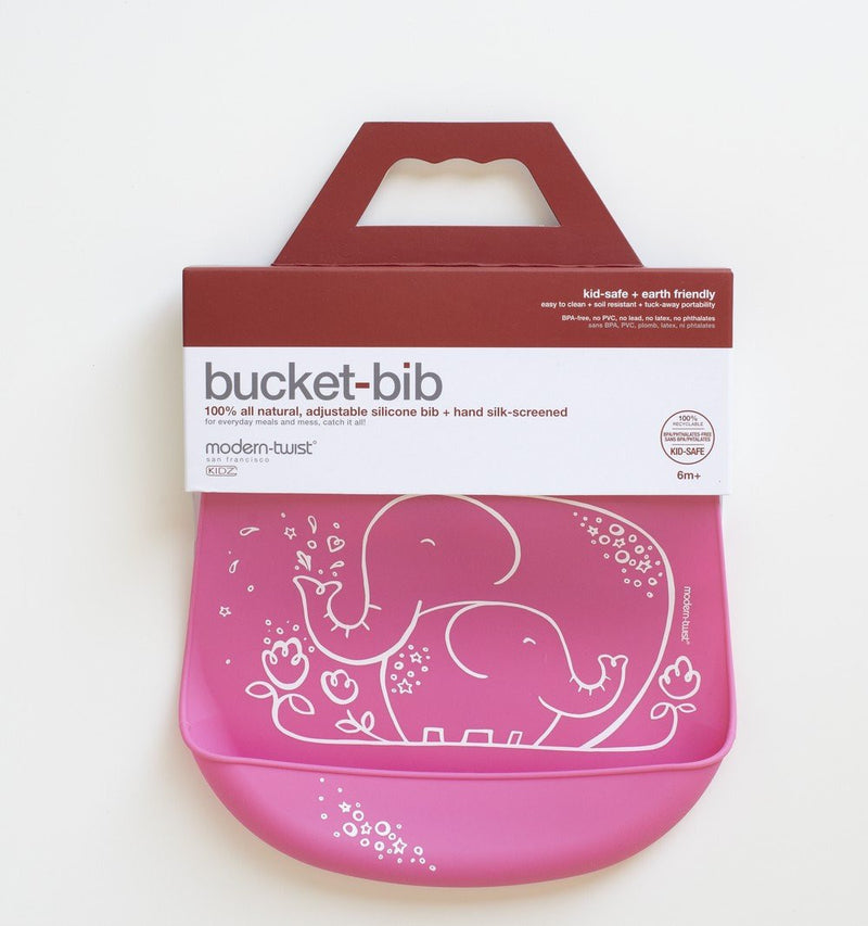 Modern-Twist Elephant Hugs Bucket-bib