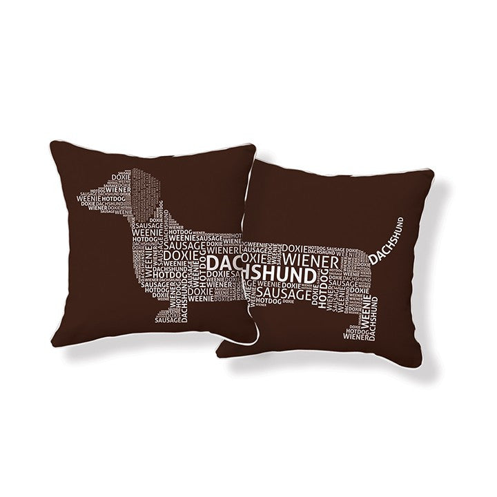 Naked Décor Dachshund Typography Pillow