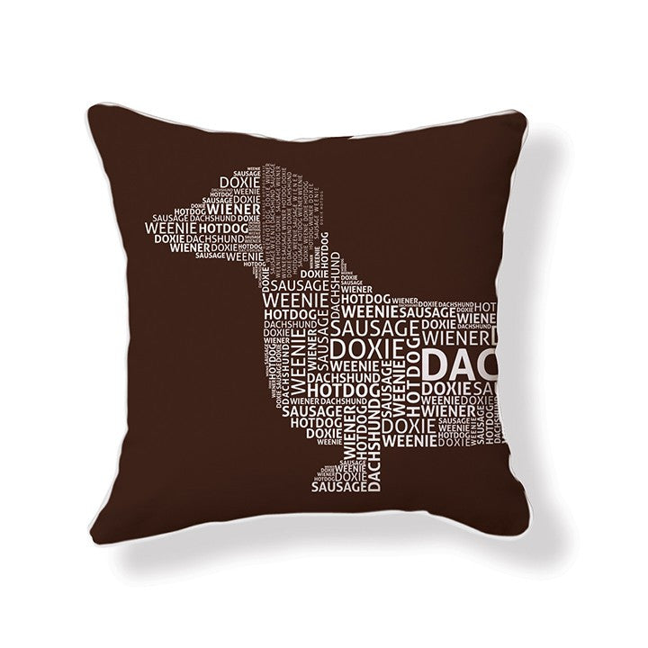 Naked Décor Dachshund Typography Pillow