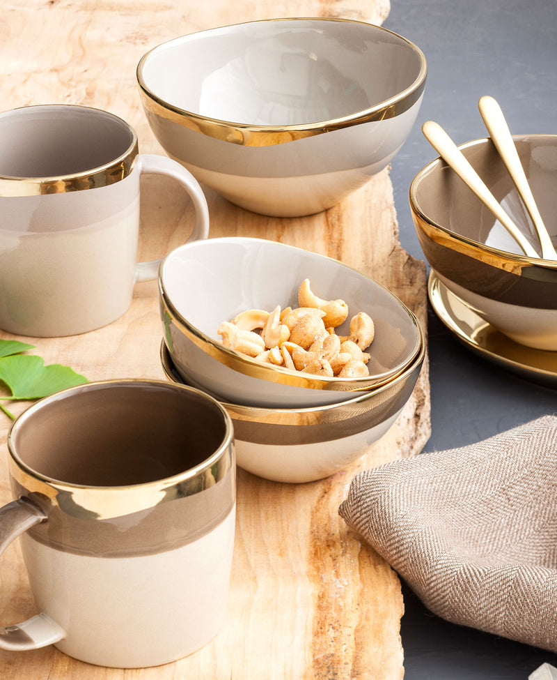 Rosanna Organic Colorblock Bowl Dark Gray - 6