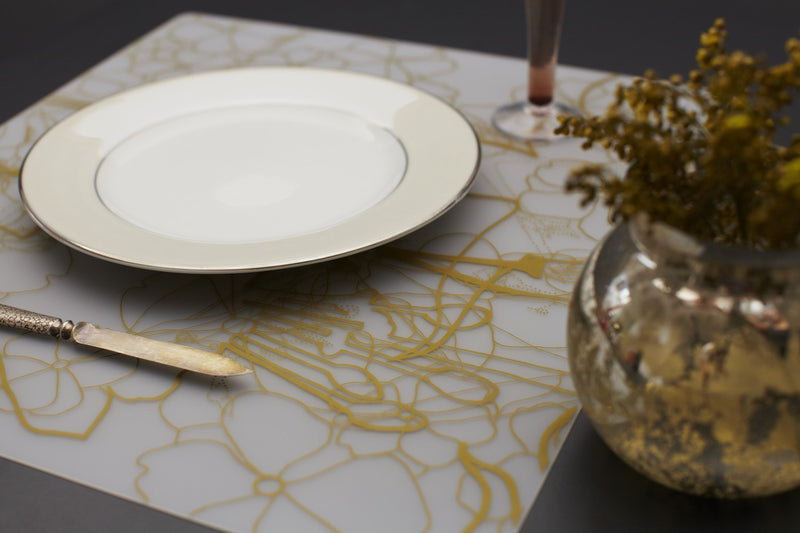 Modern-Twist "Floral-Gold" Placemat